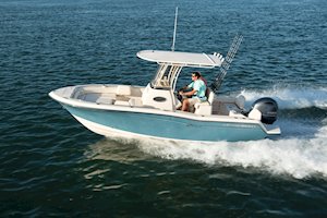 Grady-White Fisherman 216 21-foot center console boat running port side