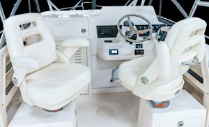 Grady-White Gulfstream 232 23-foot walkaround cabin fishing boat deluxe helm and companion chairs