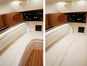 Grady-White Freedom 335 33-foot dual console fishing boat port console interior