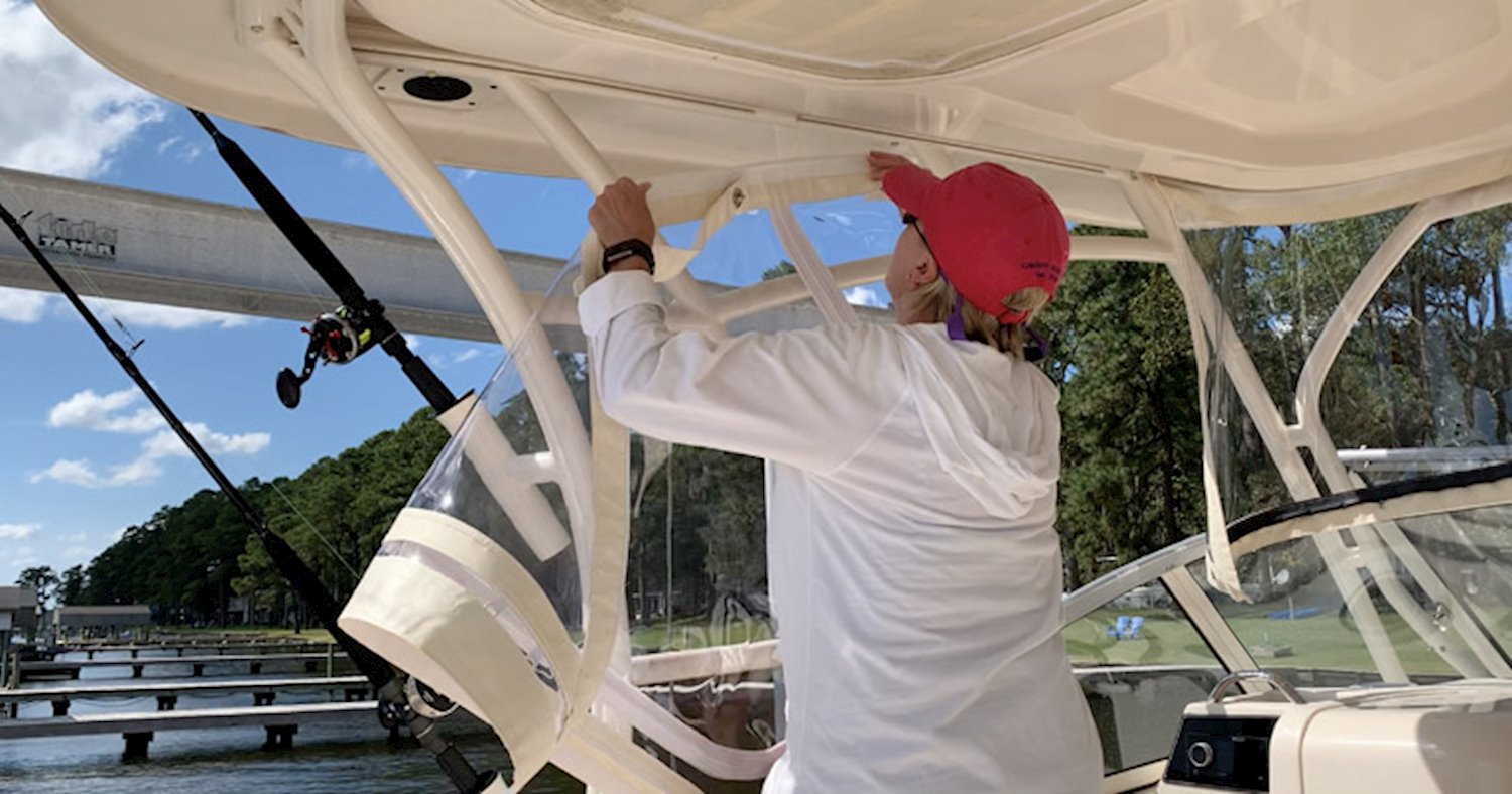 GradyWhite Boats Installing Curtains on Your GradyWhite Boat