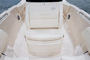 Grady-White Fisherman 236 23-foot center console forward console seat with cushioned backrest