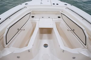 Grady-White Canyon 306 30-foot center console bow fish boxes