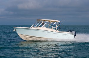Grady-White Freedom 285 28-foot dual console boat running port side