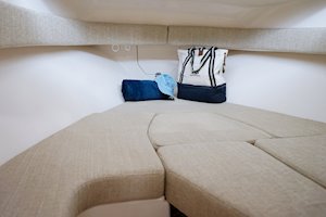 Grady-White's Adventure 218 21-foot walkaround cabin boat cabin with berth cushions