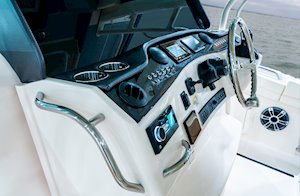 Grady-White Canyon 456 45-foot center console fishing boat helm layout