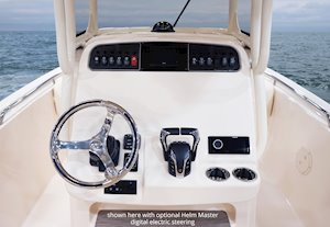 Grady-White Fisherman 257 center console helm overall shown with optional helm master