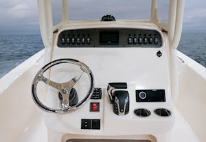 Grady-White 251 CE 25-foot Coastal Explorer fishing boat flush mount helm electronics area