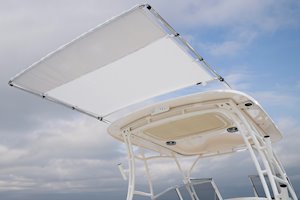 Grady-White Freedom 255 25-foot dual console boat hardtop with sureshade
