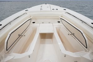 Grady-White Canyon 306 30-foot center console bow fish boxes