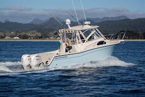 Grady-White Marlin 300 30-foot walkaround cabin boat running starboard aft
