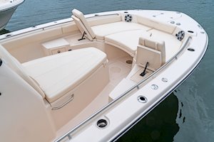 Grady White 281 CE Bow Seating with Seat Back in Upright Position
