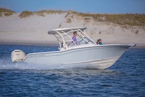 Grady-White Freedom 235 23-foot dual console running starboard side