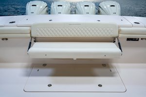 Grady-White Freedom 415 41-foot dual console fishing boat folding aft bench seat