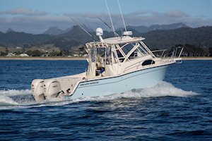 Grady-White Marlin 300 30-foot walkaround cabin boat running starboard aft
